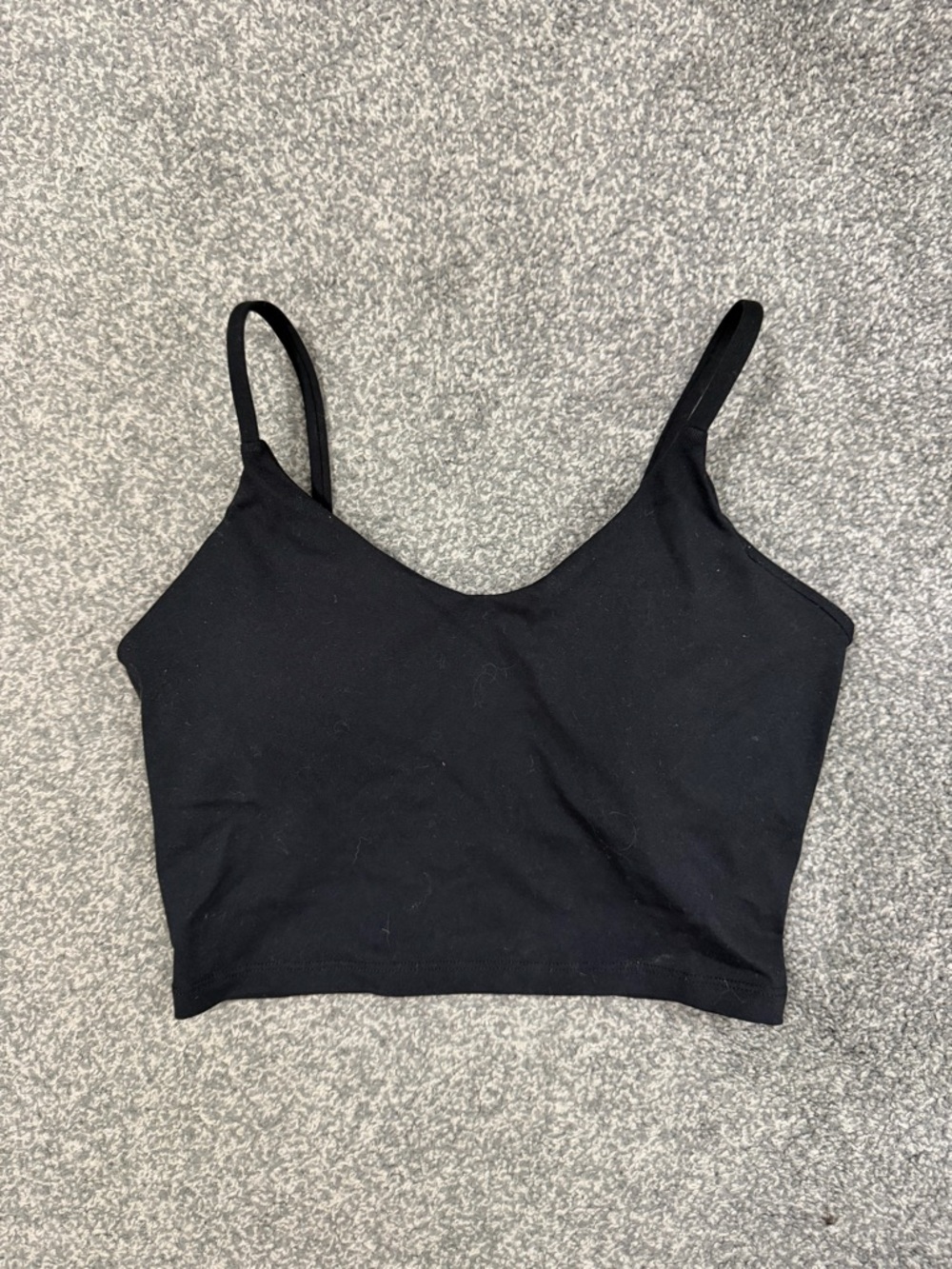 Black Cropped Cami Tank Top